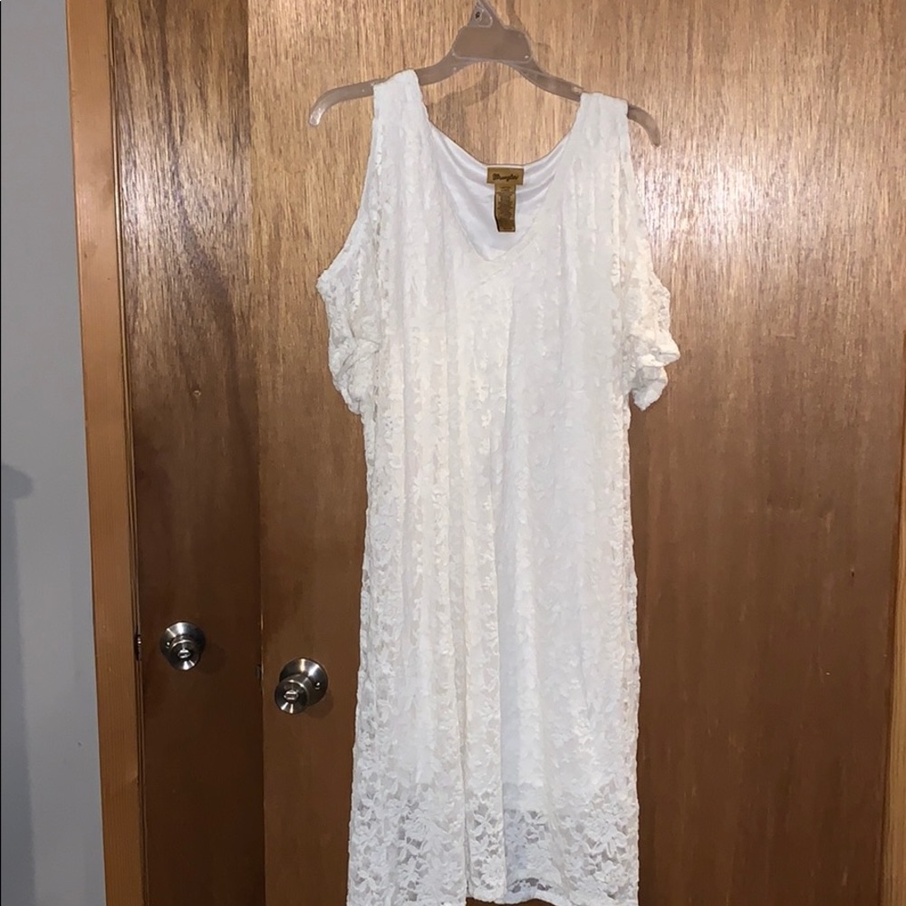 Wrangler cold shoulder lace dress